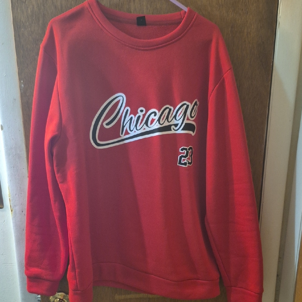 SHEIN Red Chicago Graphic Sweater